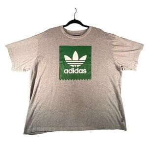 Adidas Mens T-Shirt Trefoil Graphic Logo Active Skate Short Sleeve Tee Gray 2XL